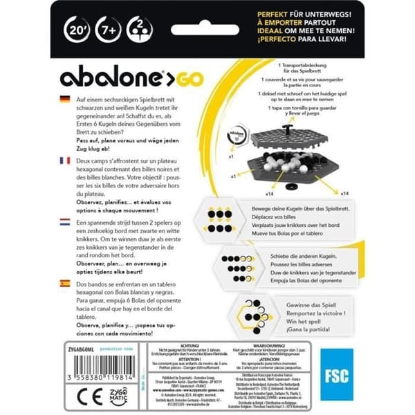 Abalone GO (Tuckbox-resor) DE/ES/FR/NL