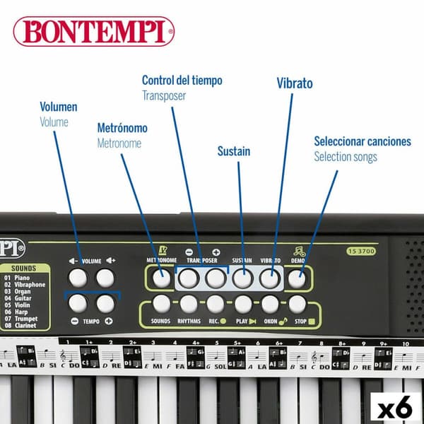 20-Key keyboard Bontempi 42 x 4 x 15 cm (6 enheder)