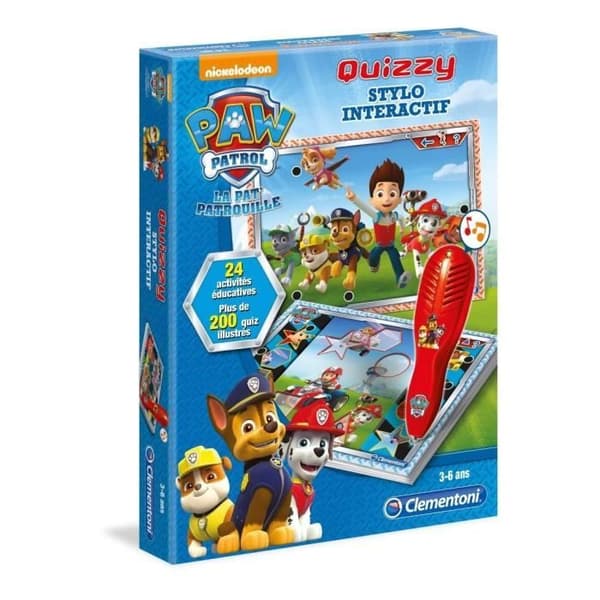 Clementoni - Quizzy - Paw Patrol - Spel med interaktiv penna - Ljud och ljus - Från 3 år