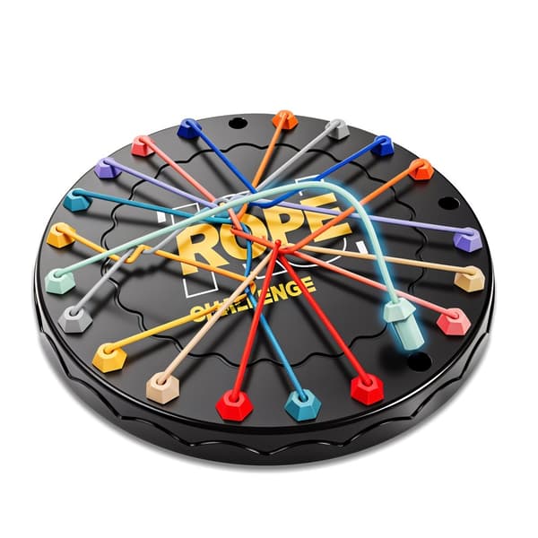 Rope Untangling Puzzle, Utbildningsstrategi Brädspel Hjärna Teaser Fina motoriska färdigheter Leksaker för barn och vuxna, Familjresepartyspel