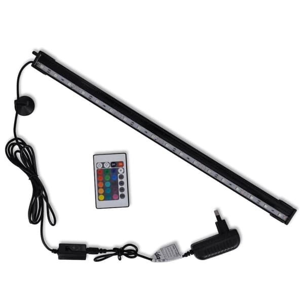 vidaXL Akvarielampa med RGB LED och bubblor 48 cm