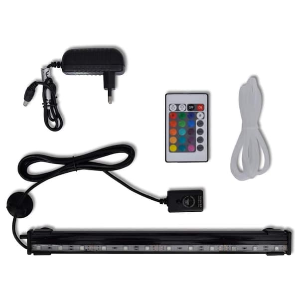 vidaXL LED-undervandslampe til akvarie 32 cm boblefunktion RGB-farver