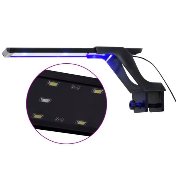 vidaXL LED-lampe til akvarium med klemme 25-45 cm blå og hvid