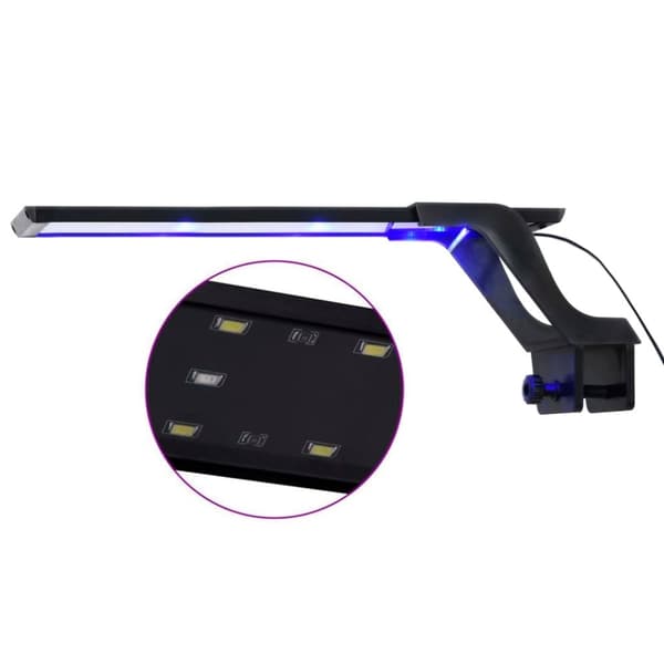 vidaXL Akvariebelysning med klämma 35-55 cm blå och vit