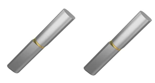 Gångjärn 80 mm Svetsbar fast stift i stål med fallprofil - Set om 2
