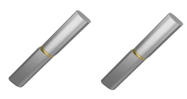 Hængsel 80 mm stål med dråbeprofil, svejsbart, fast stift - sæt med 2 stk.
