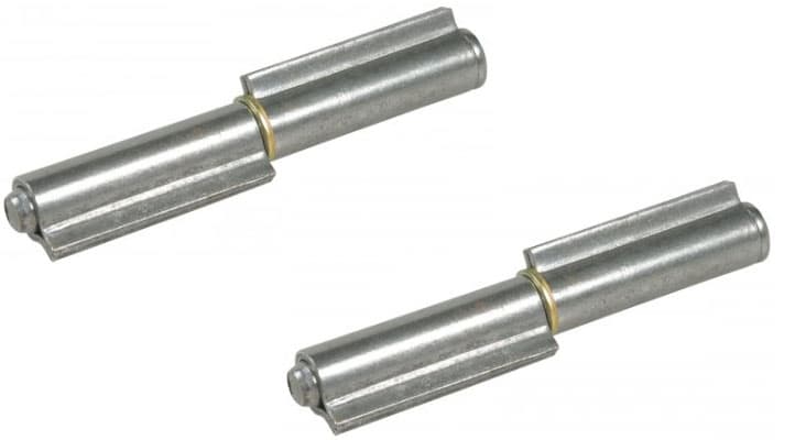 Gångjärn 120 mm Svetsbar avtagbar tapp i stål med fallprofil - Set om 2