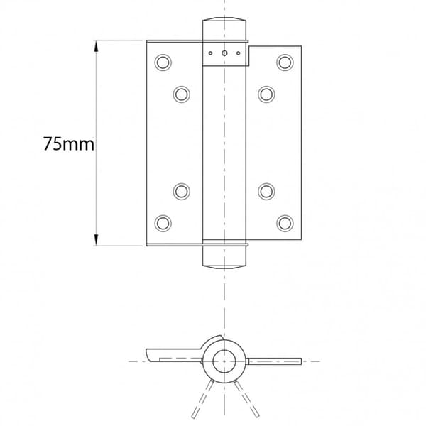 Hængselsfjeder 75mm Forzinket - 1par