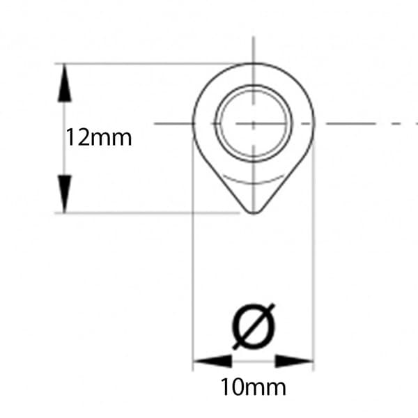 Sarana 60mm Ruostumaton pudotusprofiili hitsattava kiinteä tappi