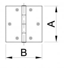 Hængsel heavy duty 50x50 Forzinket - 1par - 2stk.