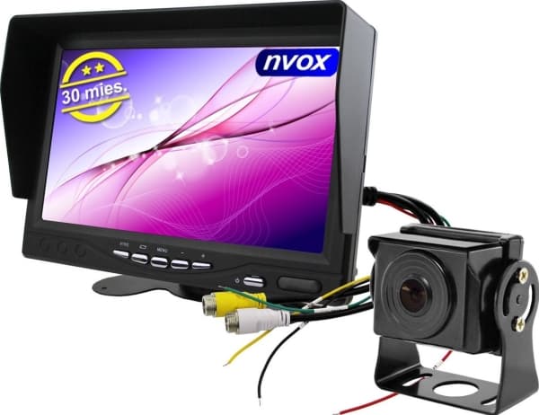 Automagnetola Nvox 7 tommers 4pin 12v 24v lcd bilmonitor og 2 kameraer
