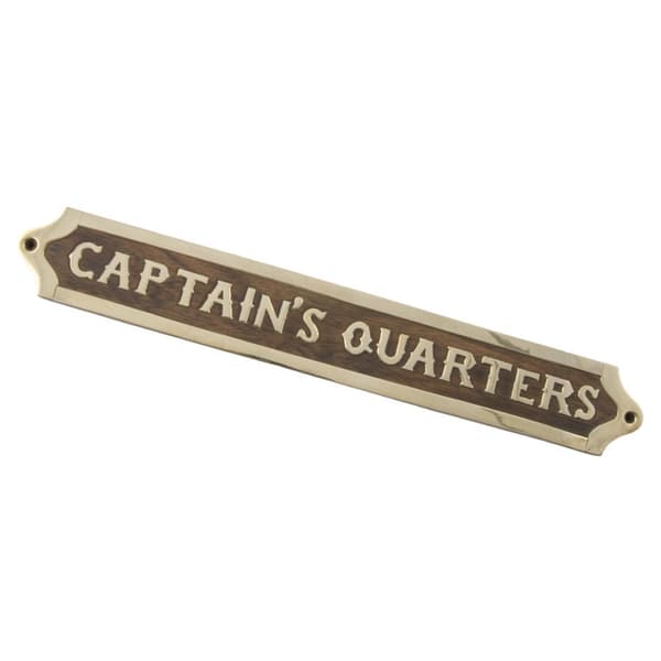CAPTAIN'S Quarters, Messingsskilt, 35x5 cm