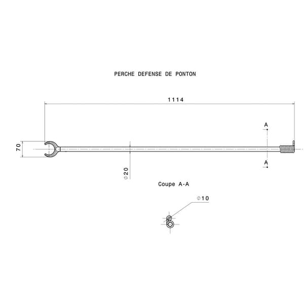 Plastimo Pole For Bumper 100 Grå 1110 mm