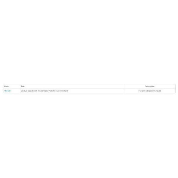 Nuova Rade Easy Switch Waste Water Plate For H230 Sort