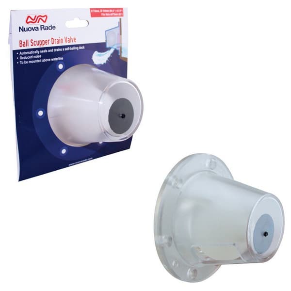 Nuova Rade Ball Scupper Drain Valve Hvid 114 mm