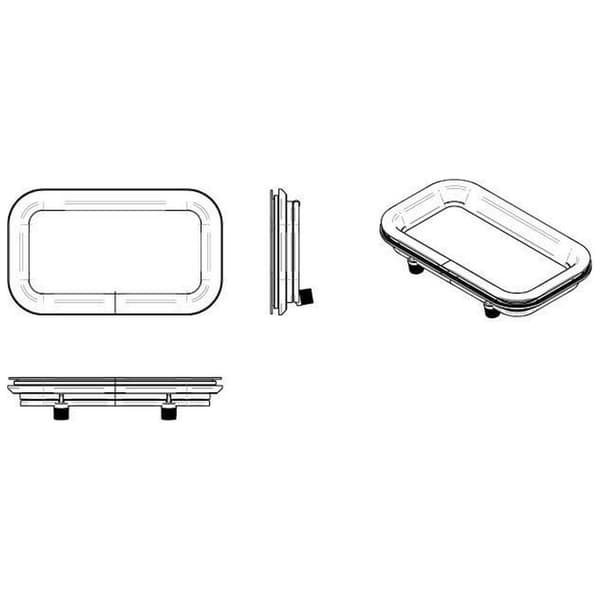 Vetus Aluminiumport Pz661 A1 Silver 399 x 234 mm