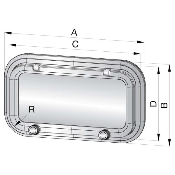 Vetus Aluminiumport Pz661 A1 Silver 399 x 234 mm