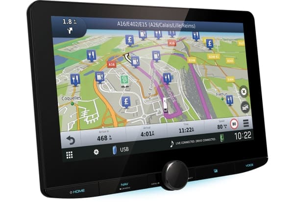 Kenwood DNR992RVS - Navigasjonssystem - display - 10.1" - berøringsskjerm - enhet i instrumentbordet - Double-DIN