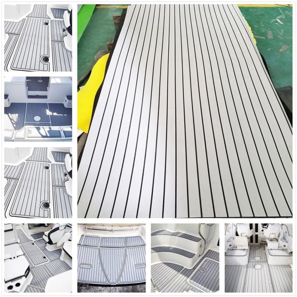 6mm 2400x900mm Faux Teak Marine Flooring EVA Foam Båtmatta Lakan Däcksdyna