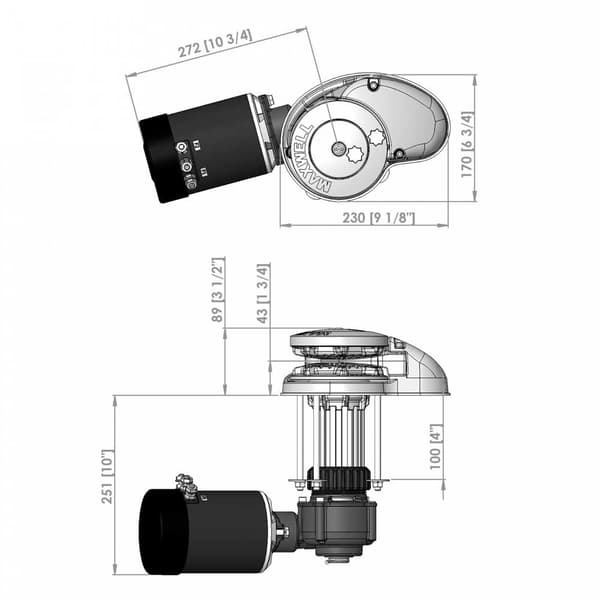 Maxwell Ankerspil Only Gypsy Rc10-10 12v 1200w 100tdc Cw Søvfarvet