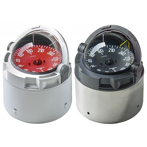 Plastimo Kompassi. Jossa On Punainen Litteä Kortti/binnacle Olimpic 135 Hopeinen 175 x 210 mm