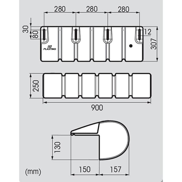 Plastimo Rak Stänkskärm Durchsichtig 307 x 900 mm