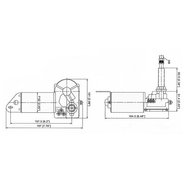 Tmc Kort Akslet Skot Viskermotor 12v Gylden