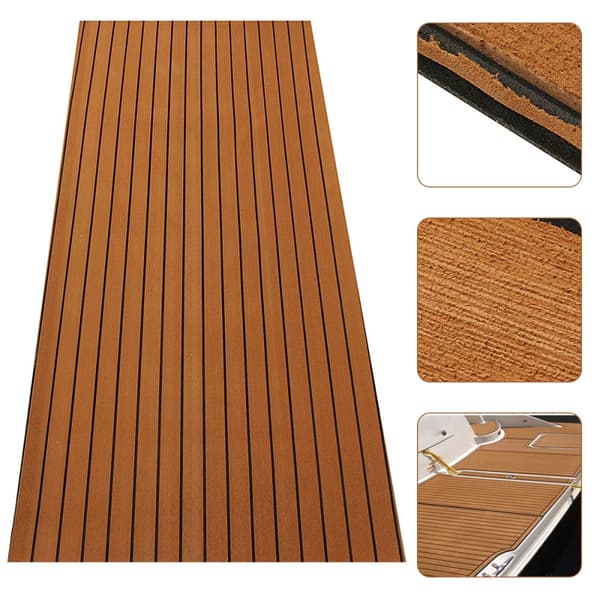 240*90*0,5 cm - Itseliimautuva Veneen Matto - EVA Teak-vaahto Laattamatto - Teakveneen Lattiapäällyste - Teakpuuveneen Kannet - Teak-lattiamatto - Par
