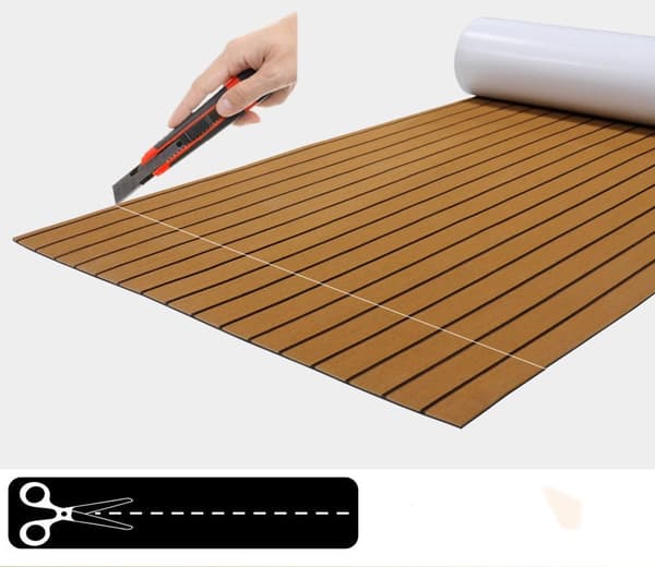 240*90*0,5 cm - Itseliimautuva Veneen Matto - EVA Teak-vaahto Laattamatto - Teakveneen Lattiapäällyste - Teakpuuveneen Kannet - Teak-lattiamatto - Par