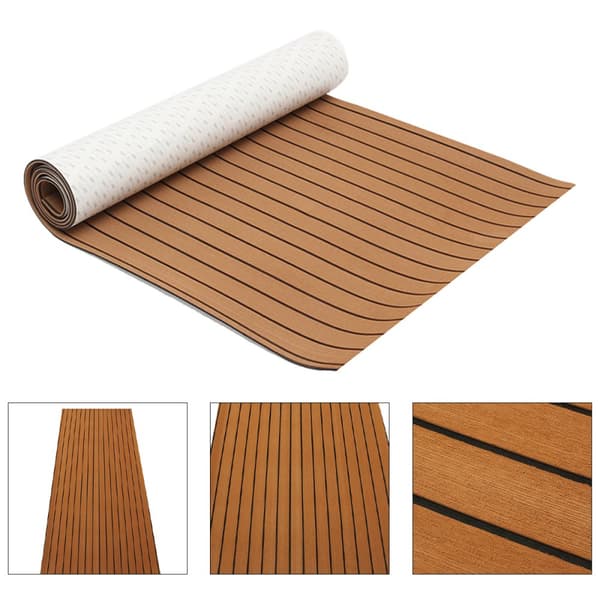 240*90*0,5 cm - Itseliimautuva Veneen Matto - EVA Teak-vaahto Laattamatto - Teakveneen Lattiapäällyste - Teakpuuveneen Kannet - Teak-lattiamatto - Par