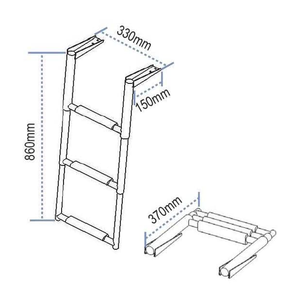 Lalizas Stainless Steel Telescopic Silver 3 Steps