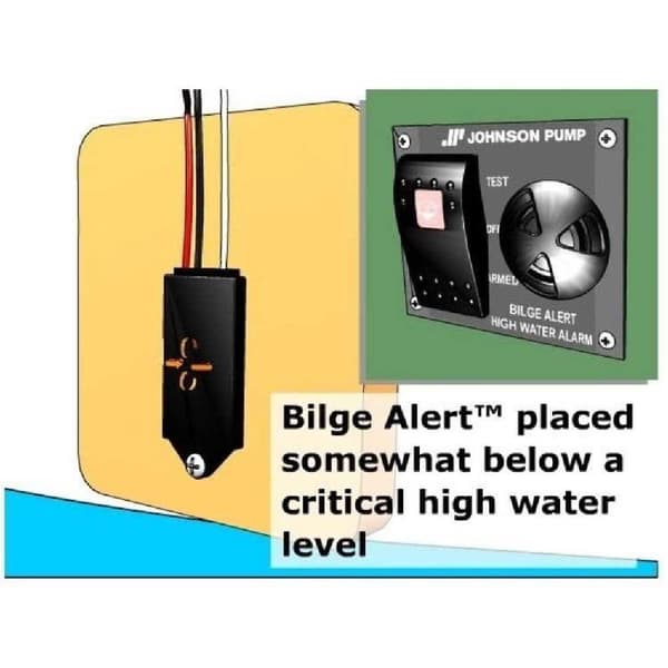 Johnson Pump Højvandsalarm Med Ultrakontakt Bilge Alert 189-72303 Sort 12V