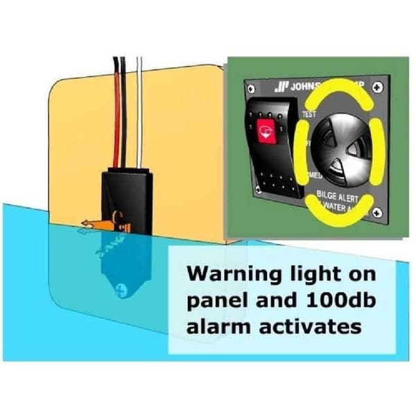 Johnson Pump Højvandsalarm Med Ultrakontakt Bilge Alert 189-72303 Sort 12V