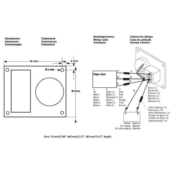 Johnson Pump Højvandsalarm Med Ultrakontakt Bilge Alert 189-72303 Sort 12V