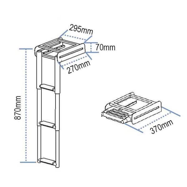 Lalizas Stainless Steel Platform Telescopic Grå 3 Steps