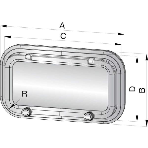 Vetus Aluminium Port Pz611 A1 Søvfarvet 301 x 164 mm
