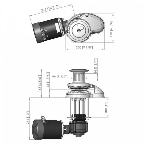 Maxwell Ankerspil Gypsy+tromme Rc10-8 12v 1000w 100tdc Cw Søvfarvet