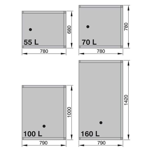 Vetus Fleksibel Sanitærvandsbeholder Tankv 55l Hvid 68 x 78 cm