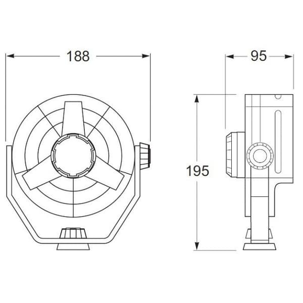 Hella Marine Speed Fan 2 Søvfarvet 188 x 195 x 95 mm