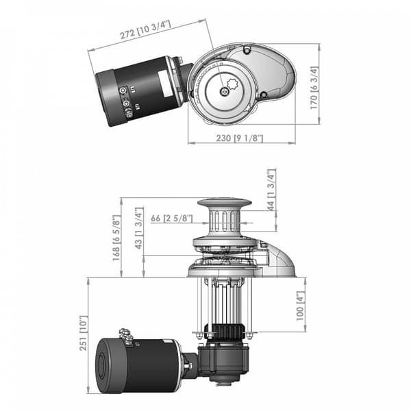 Maxwell Ankerspil Gypsy+tromme Rc10-10 12v 1200w 100tdc Cw Søvfarvet