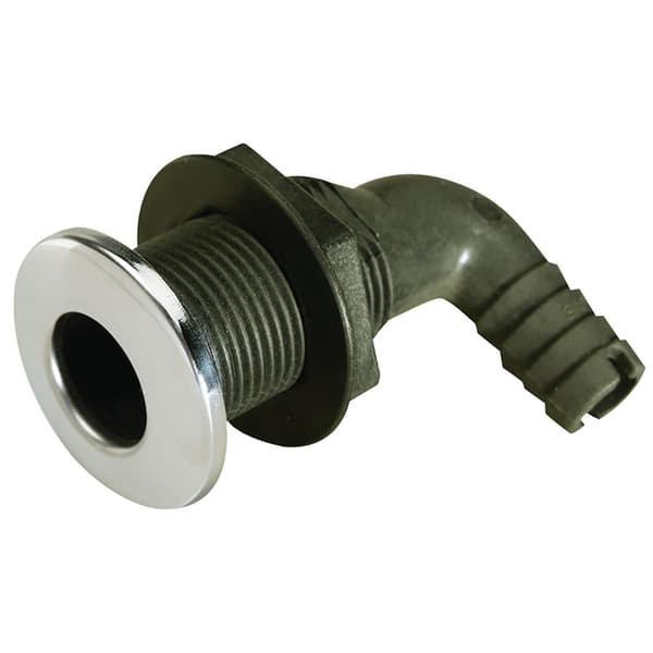 Seachoice Dækket Thru-hull Connector 90° Sort 1 1/4´´
