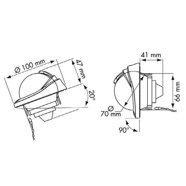 Plastimo Flush Mount Kompas Offshore 75 P63859 Søvfarvet 100 x 66 mm