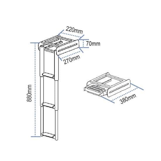 Lalizas Stainless Steel Platform Telescopic Gylden,Søvfarvet 3 Steps