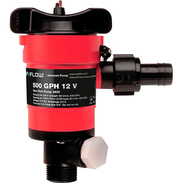 Johnson Pump Pumpe Dual Port Rød 750 GPH