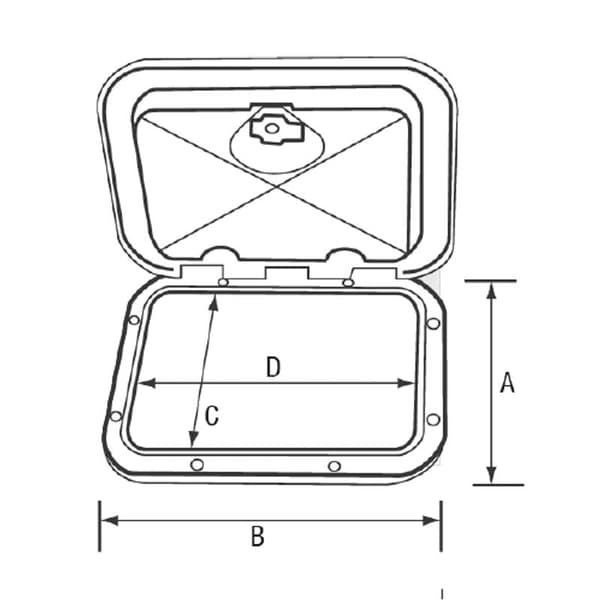 Nuova Rade Top Line Storage Hatch With Lock Hvid,Sort