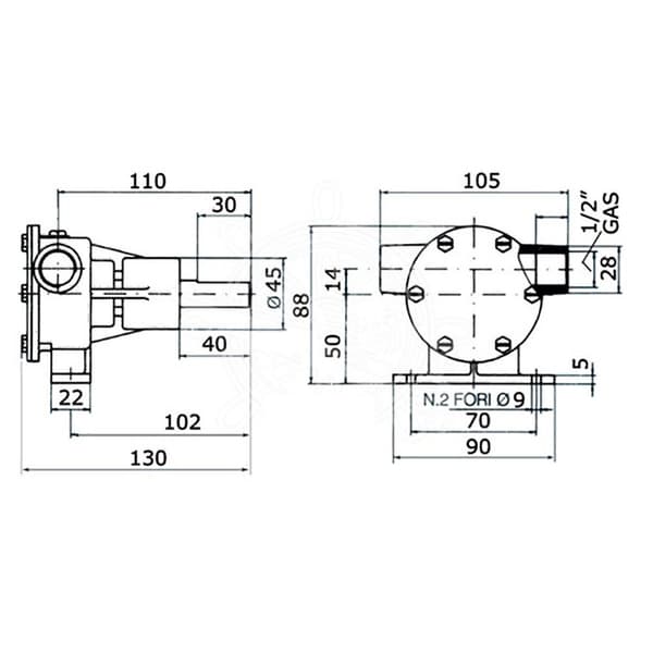 Ancor Pumpe Pm16 17.5-50it/min 1/2´´ Gylden