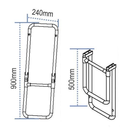 Lalizas Aluminium Folding Svart 2 Steps