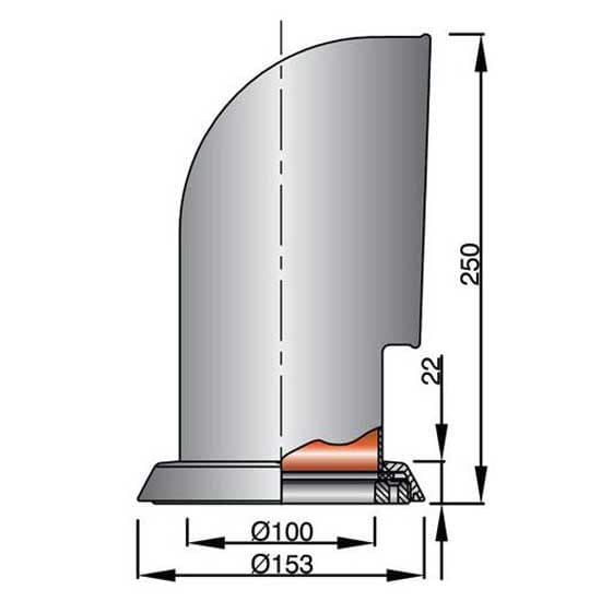 Vetus Slangeventil Tom Søvfarvet 100 mm