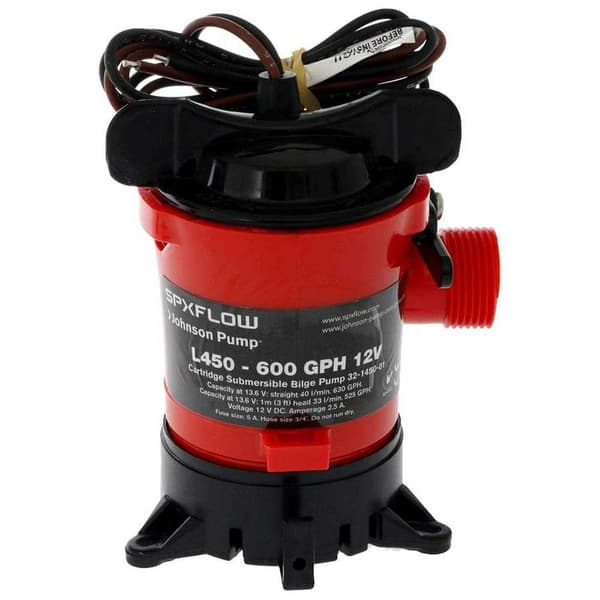 Johnson Pump Dykpumpe L650 50l/min 12v 17a Rød 70 x 112 mm