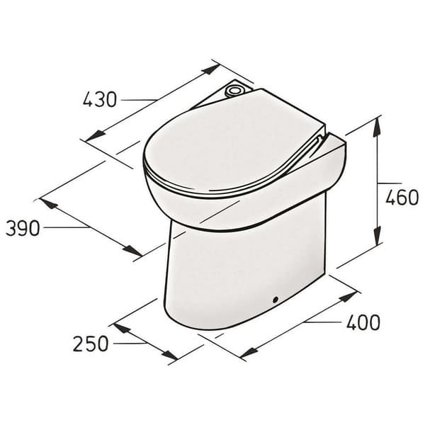 Vetus Trykknap Elektrisk Toilet Wcs 230v 50hz Hvid 46 x 43 x 39 cm